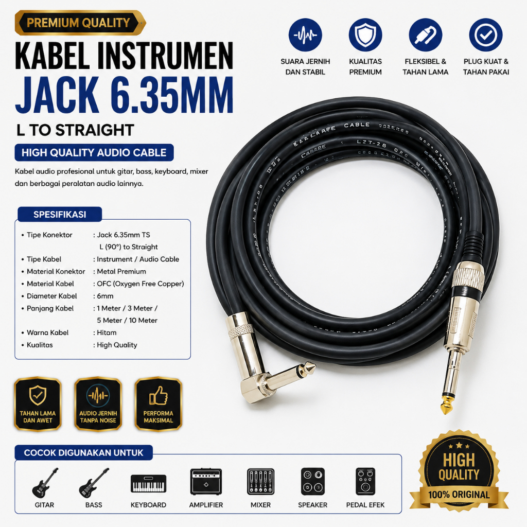 Kabel Jack Gitar Kabel Jack Gitar Bass