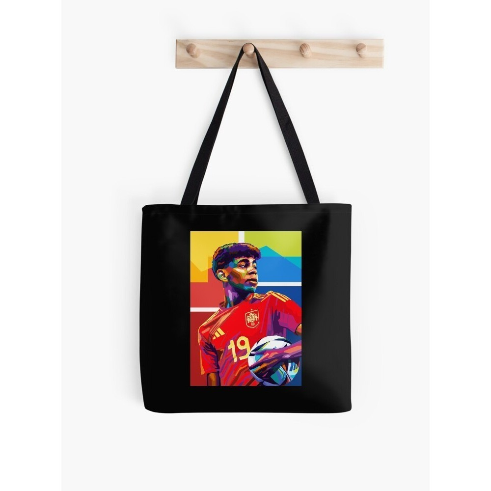 Lamine Yamal Football Wpap Art Tote Bag Hitam