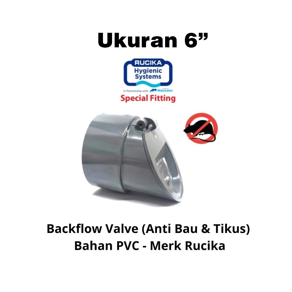 Rucika Backflow Valve 6" Inch Anti-Backflow PVC