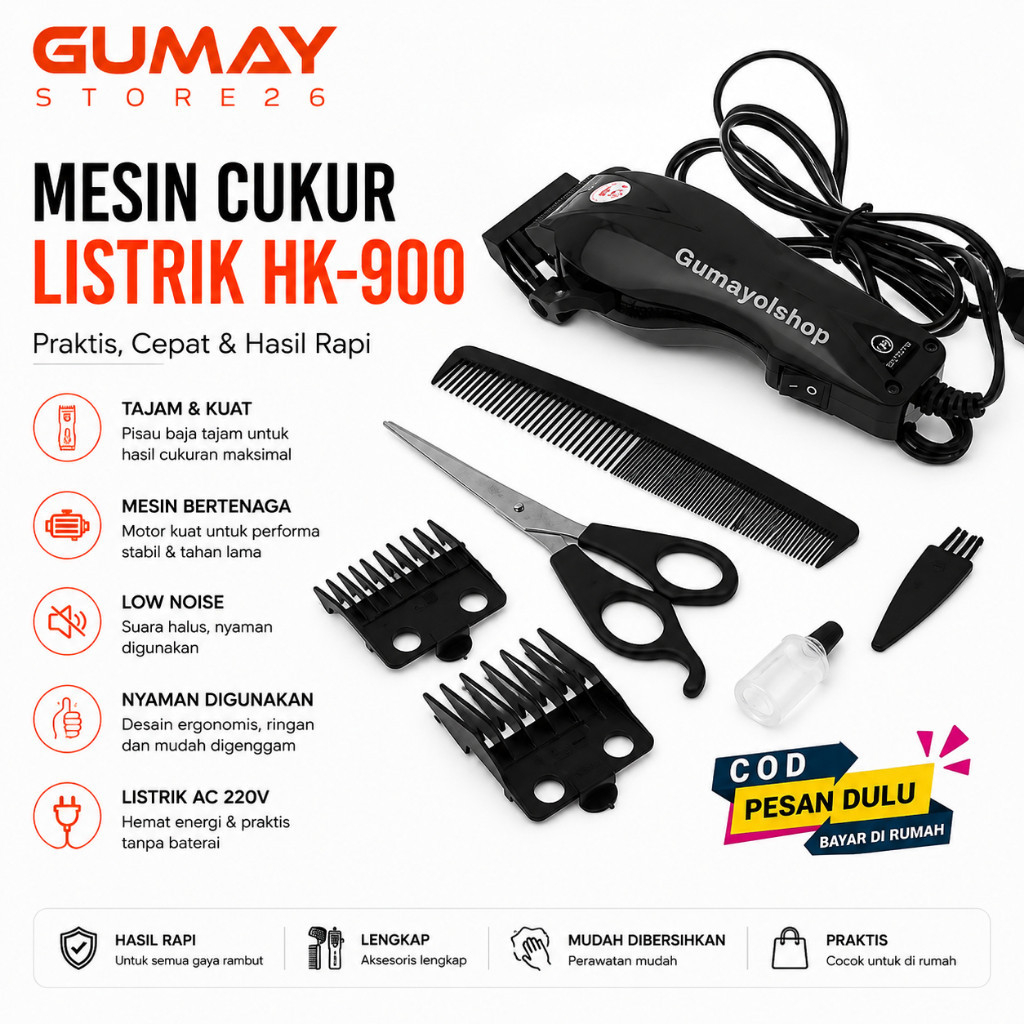 Alat Cukur Rambut HK 900 / Hair Clipper Happy king / Mesin Cukur Rambut Happy King