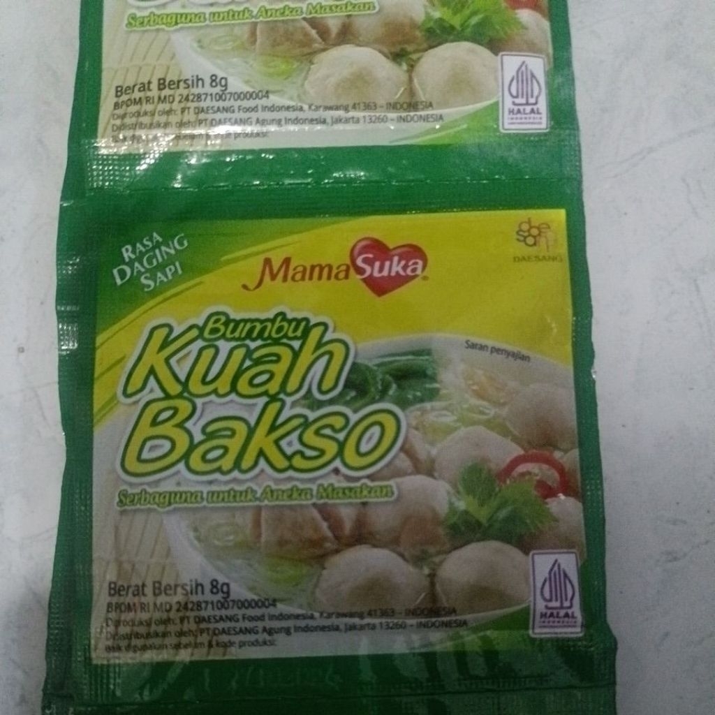 Bumbu Kuah Bakso Mamasuka 8 Gram - Rasa Sapi Gurih, Instan, Praktis
