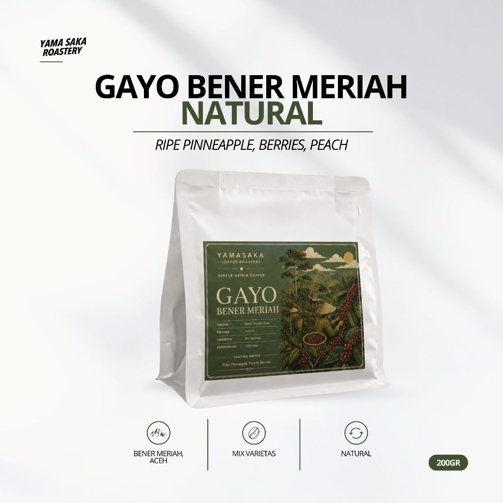 GAYO BENER MERIAH NATURAL | Kopi Arabika Gayo Bener Meriah Natural | Manual BrewingYama Saka Roaster