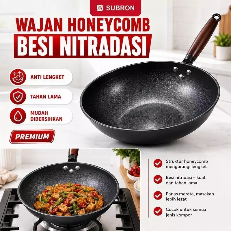 WAJAN SUBRON IRON WOK HONEYCOMB