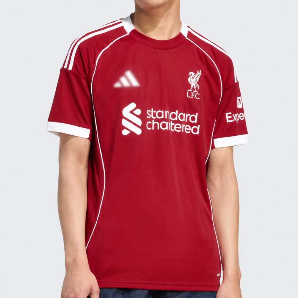 Jersey Liverpool Home Merah Klasik Garis Putih - PI
