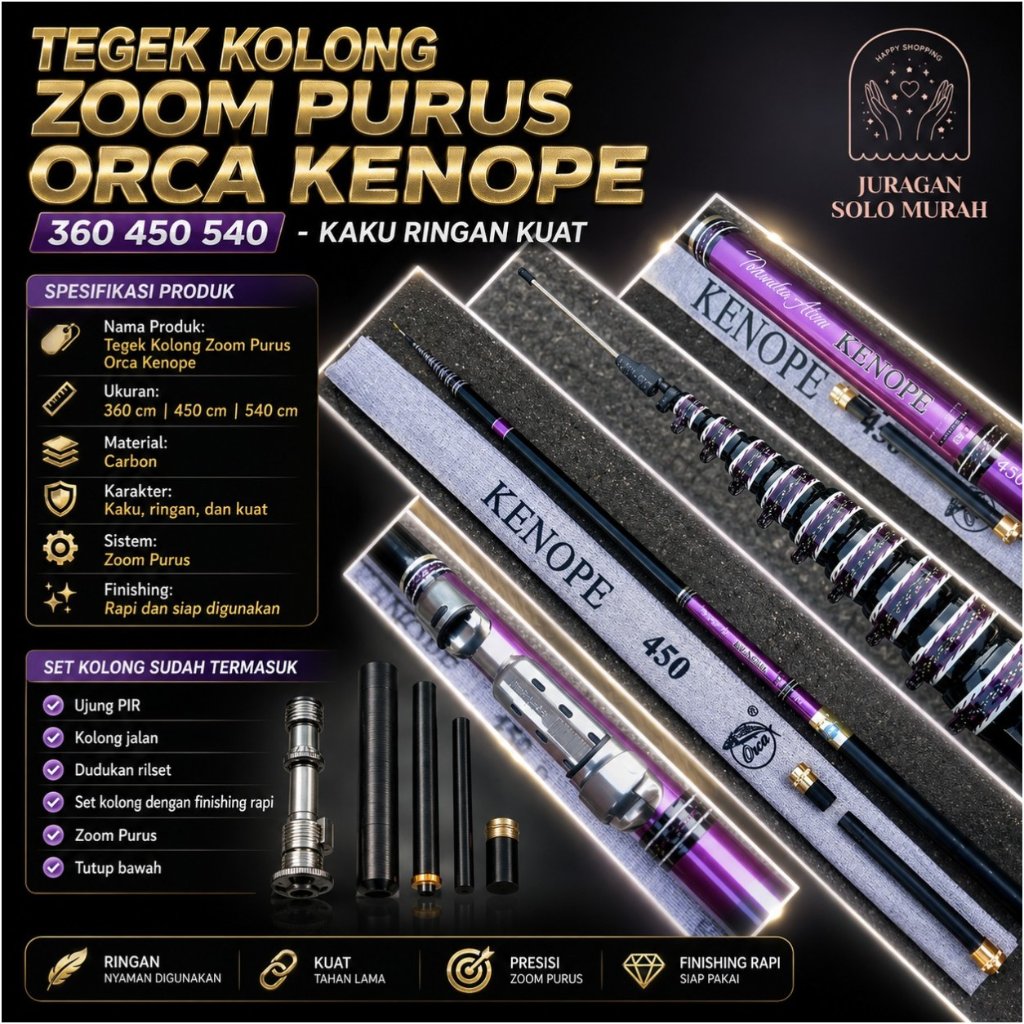 TEGEK KOLONG ZOOM PURUS ORCA KENOPE 360 450 540 KAKU RINGAN KUAT