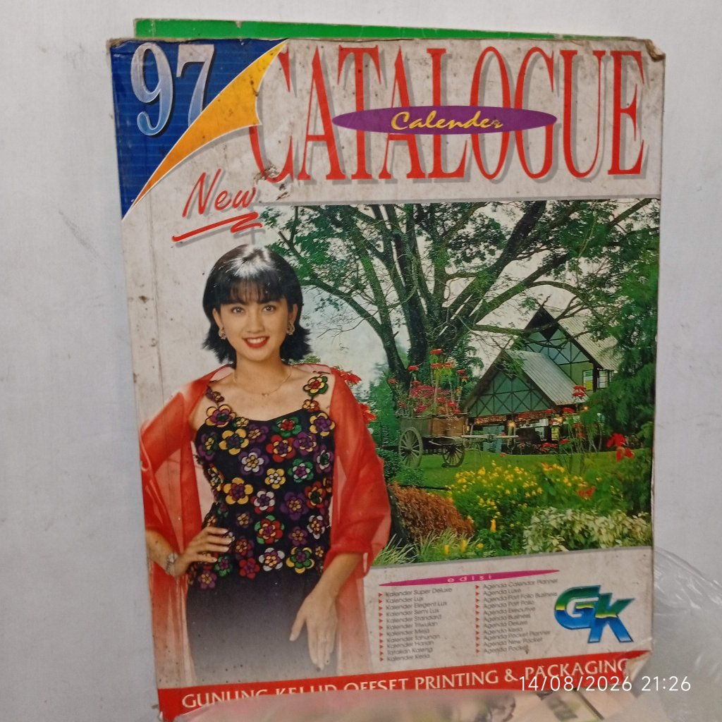 katalog kalender jadul banyak foto artis pemandangan motor mobil lukisan jadul