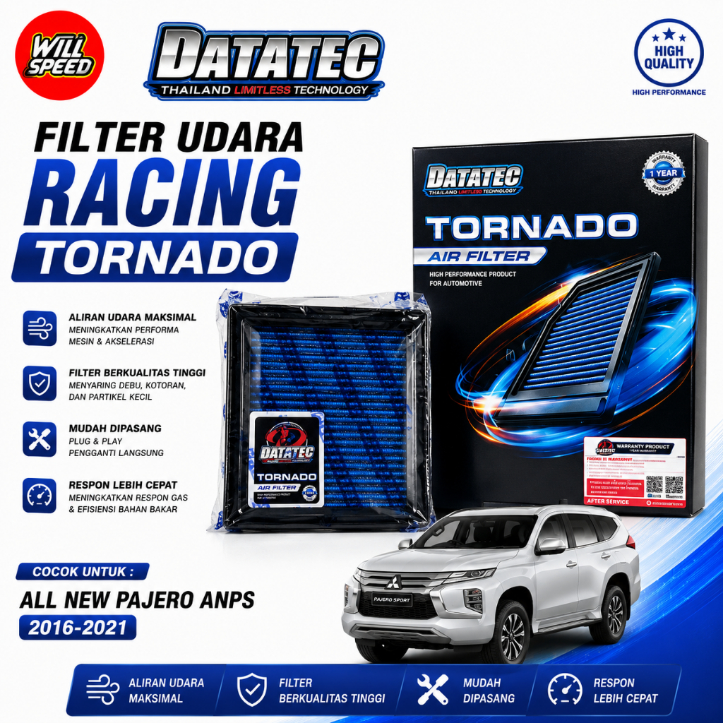 FILTER UDARA RACING DATATEC TORNADO ALL NEW PAJERO ANPS 2016-2021