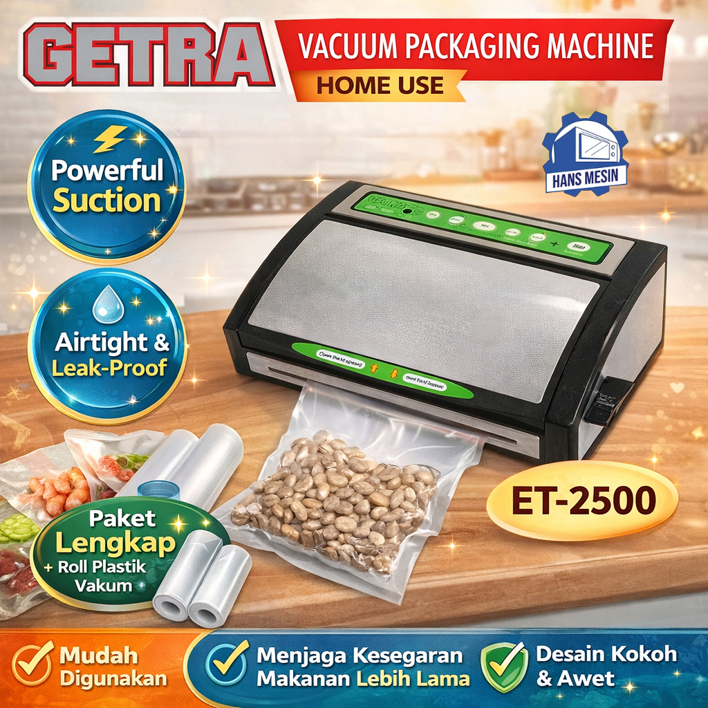 GETRA ALAT SEGEL KEMASAN PORTABLE / VACUUM SEALER (GETRA) ET-2500