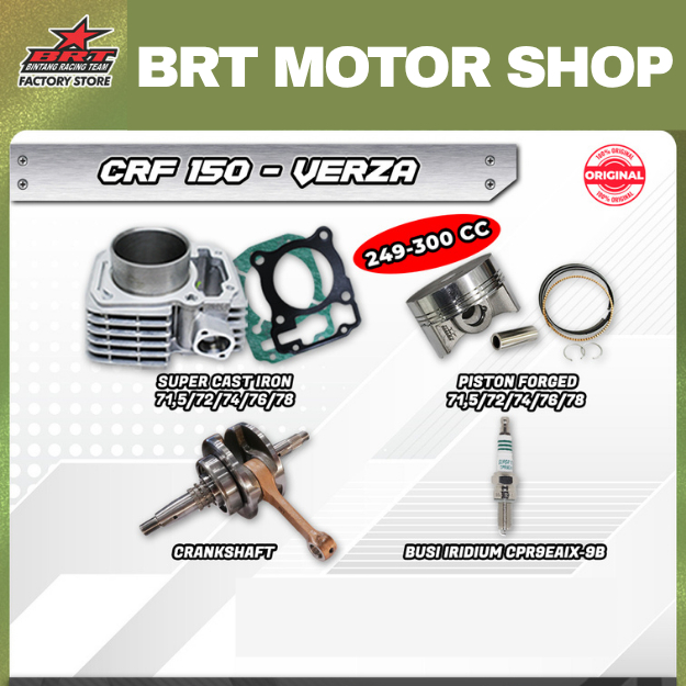 PAKET TRABAS GORILA SUPER 6 & 7 BRT CRF 150 - VERZA Paket Bore Up 249 / 300 CC