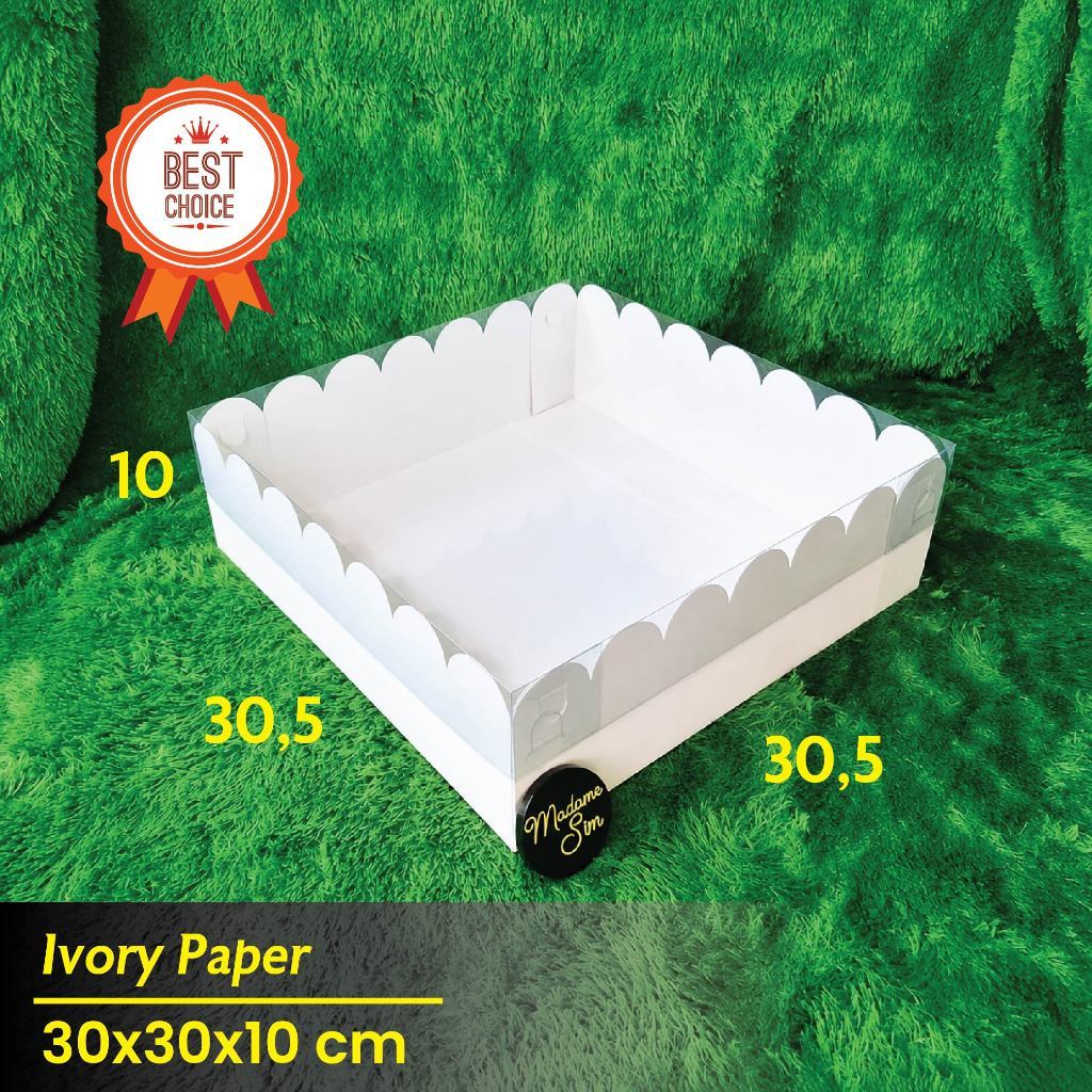 BOX MIKA PUTIH - GIFT BOX - KOTAK KADO ULANG TAHUN 30x30x10 (ISI : 10 PCS)