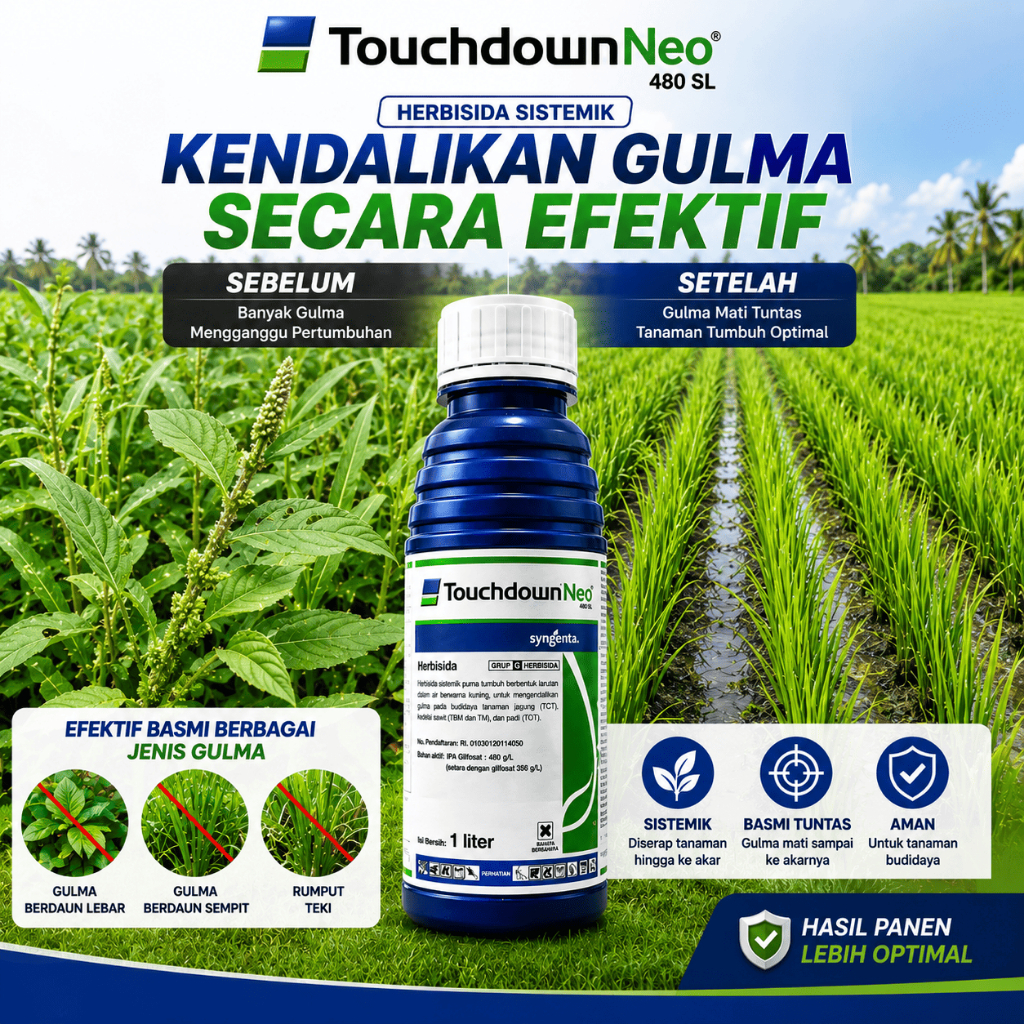 Herbisida TOUCHDOWN NEO 480 SL Sistemik 1L - Ampuh mengendalikan rumput dan gulma pada tanaman