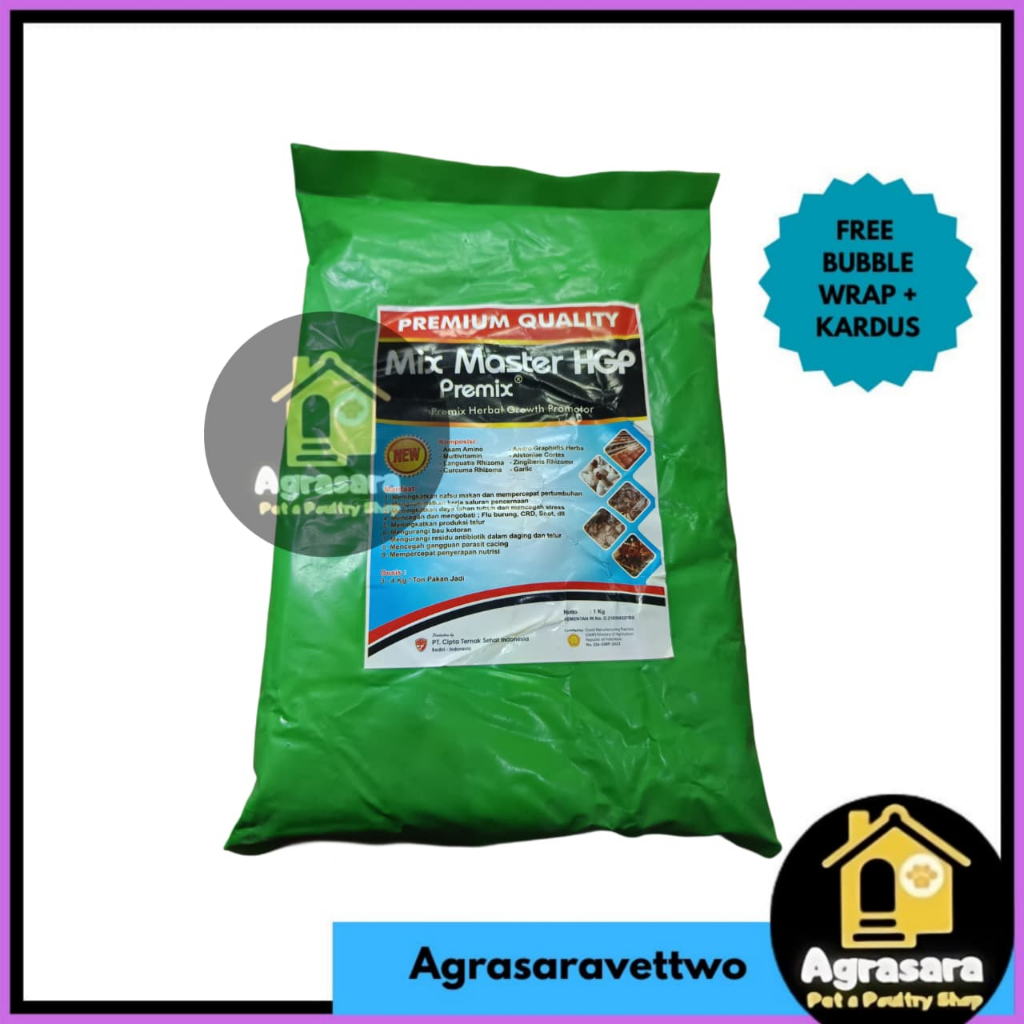premix herbal grow promotor HGP ternak 1 kg- premix HGP ternak ayam bebek puyuh premix mix master HG
