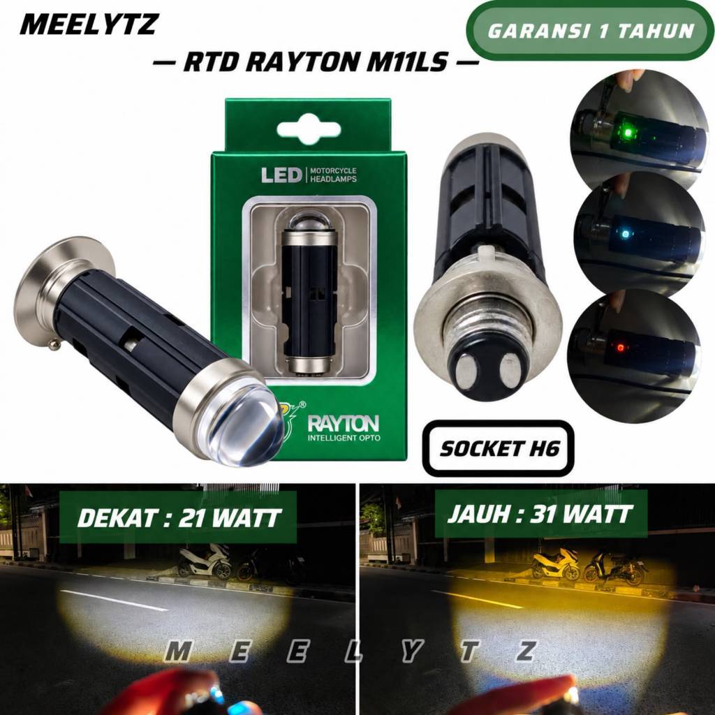 RTD RAYTON M11LS H6 - Lampu utama h6  Rtd Rayton tipe M11LS cahaya D3 Cut Off plus kipas pendingin d