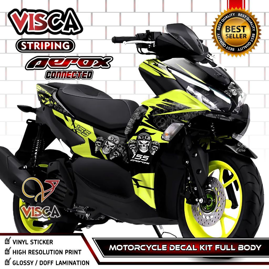 Decal Aerox 155 Connected 2021 2022 Full Body - Stiker Aerox 155 Connected 2021 2022 Keren - Decal A