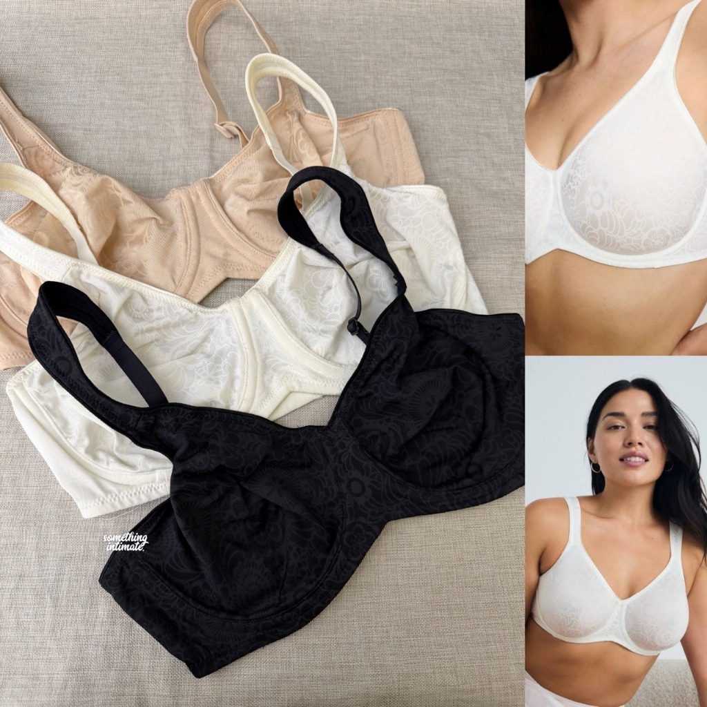 Triumph Lovely Minimizer Vanile Wired Plunge Bra Liquid Touch Unlined Wired Big Straps High Support 