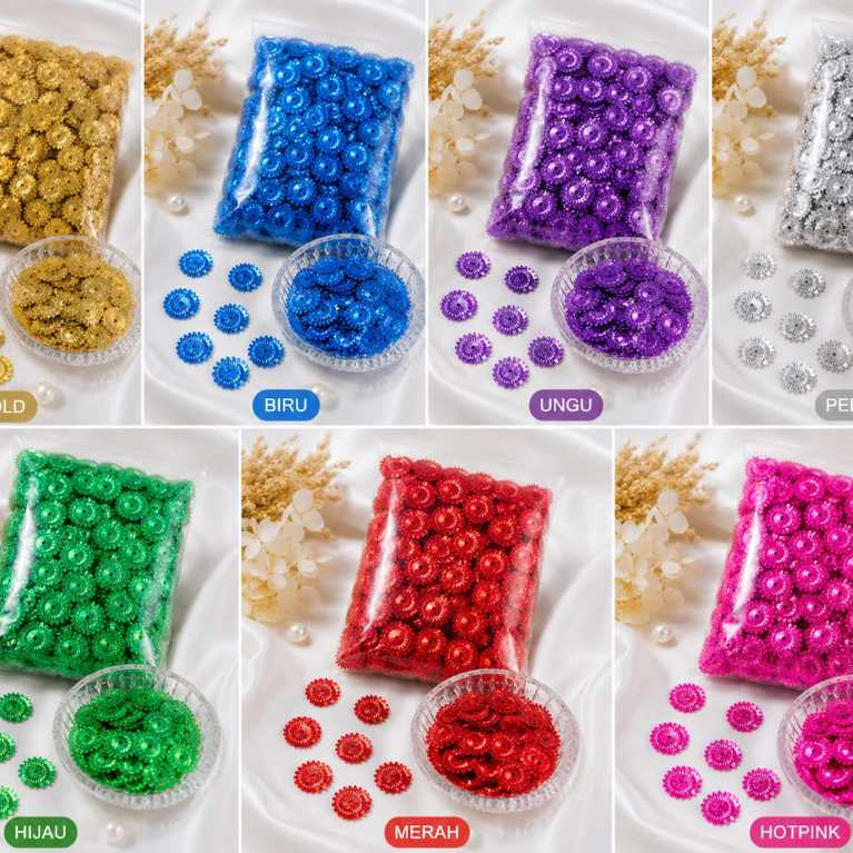 Payet cakra - Manik Piring 20mm warna/ bahan kerajinan / payet / borci