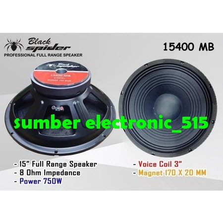 Speaker Komponen Black Spider 15400MB 15In BS15400 MB Blackspider 15400MB