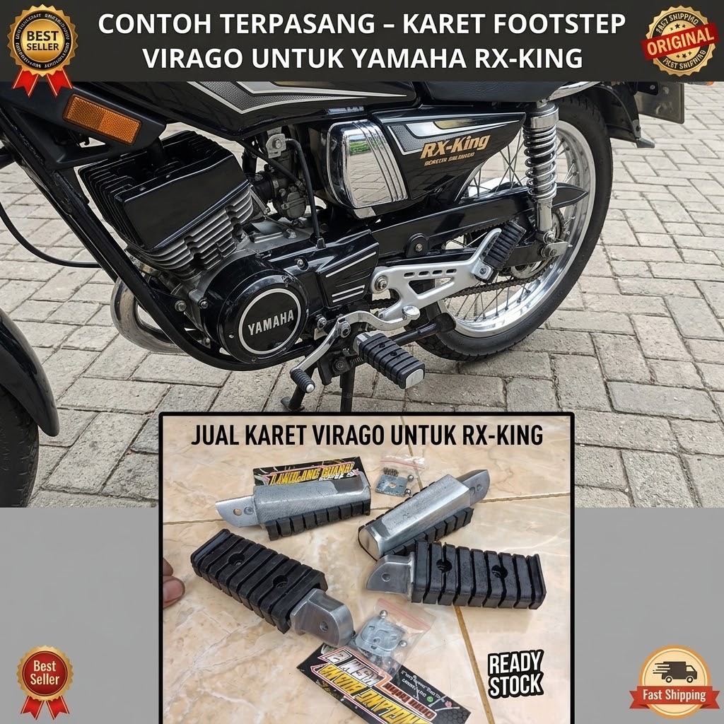 Karet Yamaha virago (WARNA)karet footstep virago