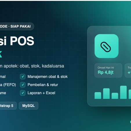 Aplikasi POS Apotek Laravel - Software Kasir Obat, Stok, Kadaluarsa & Laporan | Full Source Code
