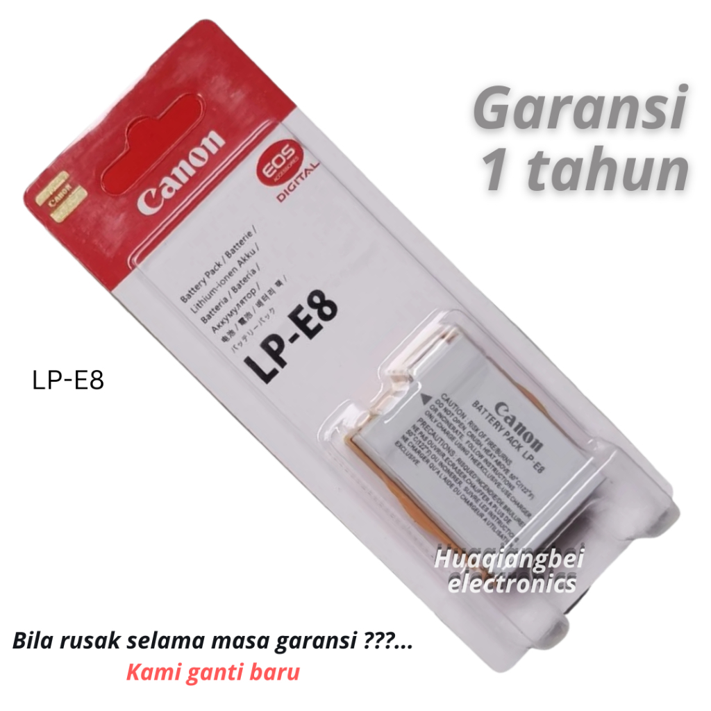 Baterai Canon 600D, Baterai Canon 550D, Baterai Canon 650D, Baterai Canon 700D, Baterai LP-E8, Bater