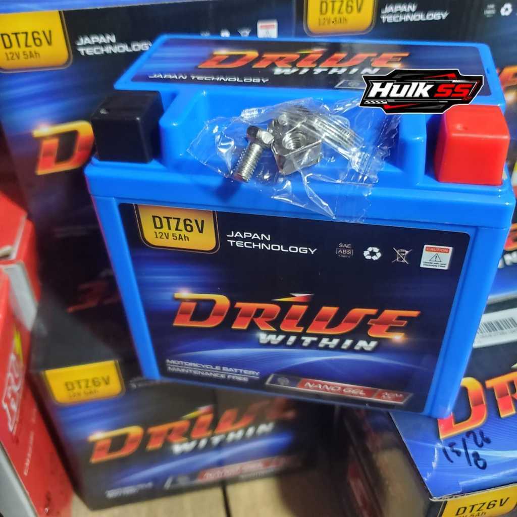 Aki Motor Drive DTZ6V GEL 12V 5Ah Tahan Guncangan Untuk Vario Scoopy Satria