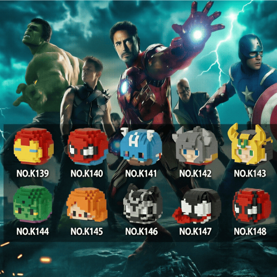 NANOBLOCKS & MIKROBLOCKS Mainan Balok Susun Superhero Marvel DC | Spiderman Iron Man Batman Captain 