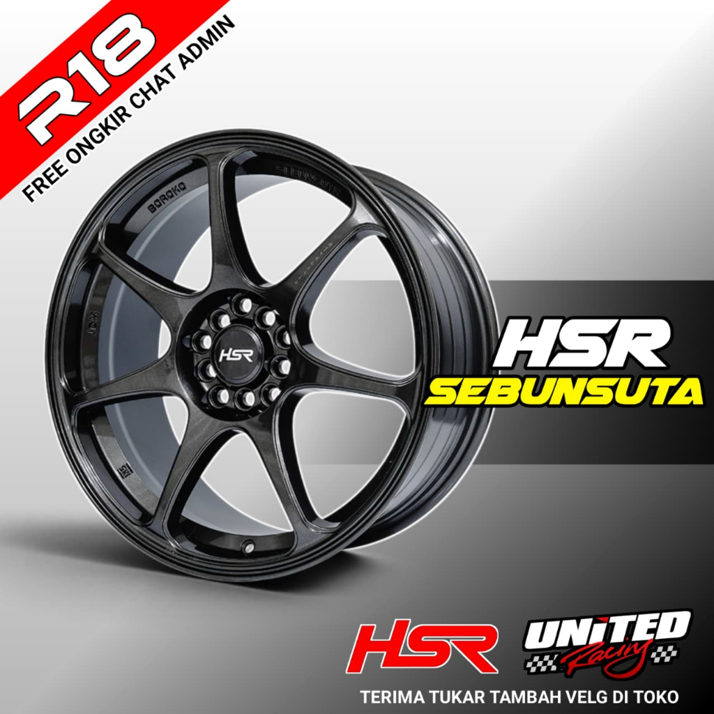 Velg Mobil R18 HSR SEBUNSUTA Pcd 4x100-4x114,3 Untuk HRV Innova Xpander New Avanza Ring 18