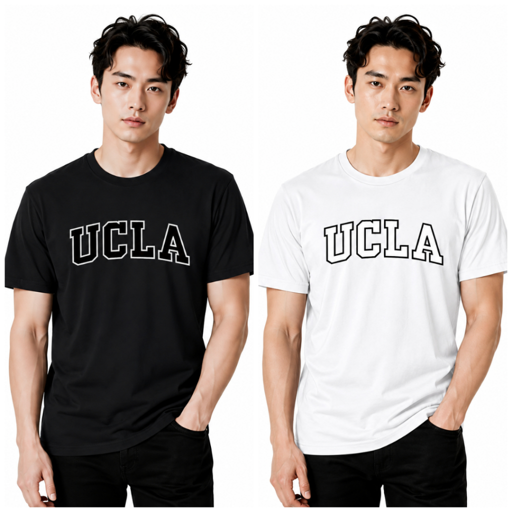 T Shirt Universitas California UCLA Reguler Fit O Neck Unisex Lengan Pendek Cotton Combed 24s Premiu