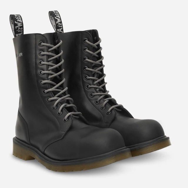 Dr Martens 1461 X Slamjam Outlier Steel Toe Boots Black Original Resmi