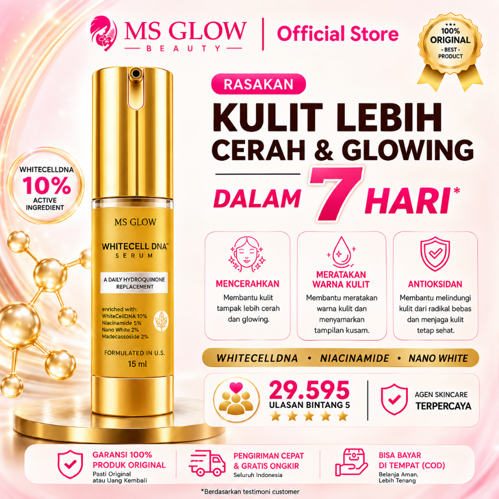 Serum MS Glow Whitening DNA White Cell Ultimate Flek Hitam Official Store Original 100% BPOM Resmi