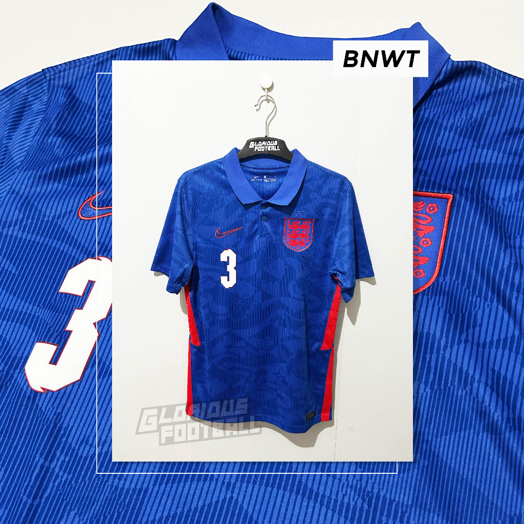 Jersey Original Inggris England Away 2020/22 SHAW #3 BNWT - CD0696-430