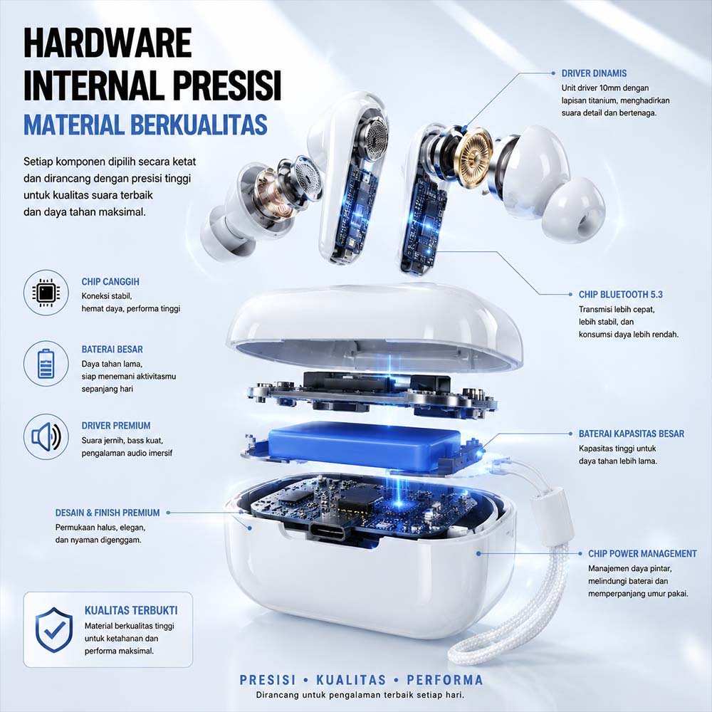 PROMO TERBARU JBL Phantom TWS Original 100% True Wireless TWS Earbuds Bluetooth 5.3 HiFi Sound Touch