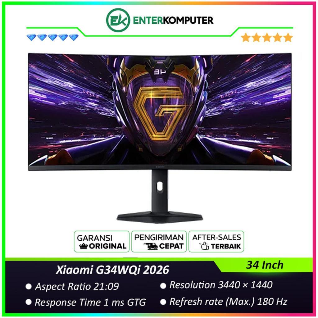 Xiaomi G34WQi 2026 34 Inch WQHD 180Hz HDR400 Curved Gaming Monitor / Monitor 34 inch