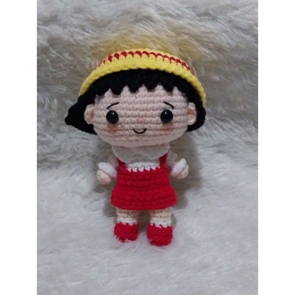 crochet chibi maruko chan | boneka rajut chibi maruko| gantungan lucu | chibi maruko chan