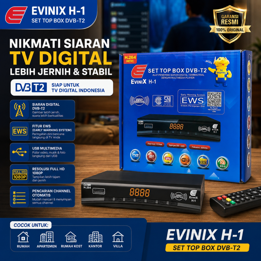 Set top box Evinix H1 DVB T2