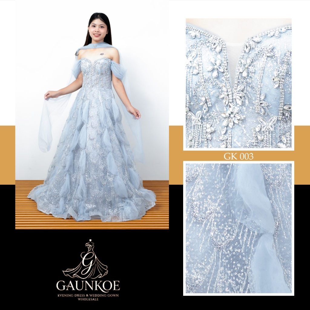 GAUN PESTA ICE BLUE PAYET