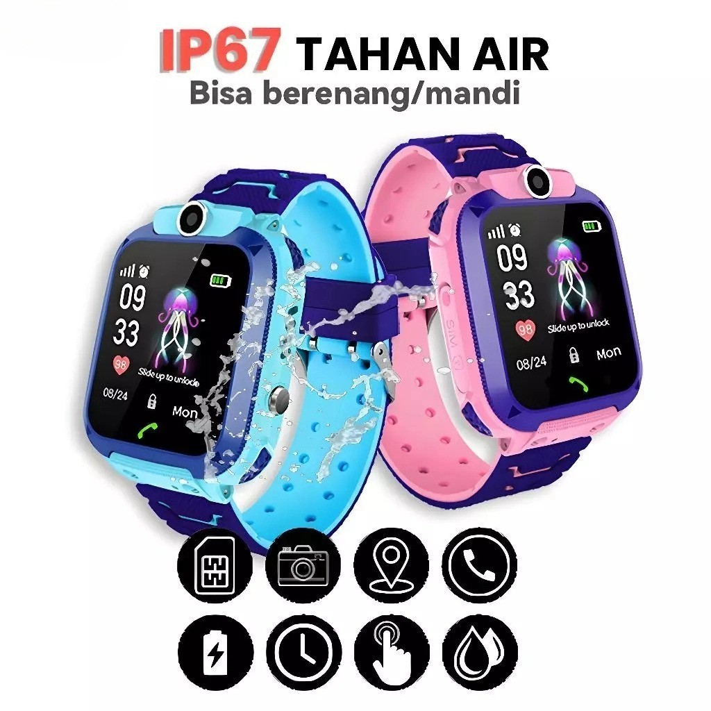 BIG TREND Anti Air IP67 Jam tangan viral anak telepon - anak Gps Digital Smartwatch Display Waterpro