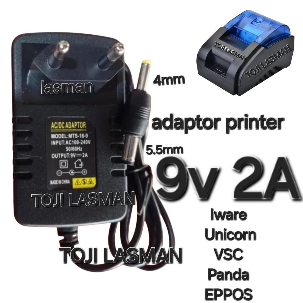 ADAPTOR PRINTER THERMAL 9V 2A