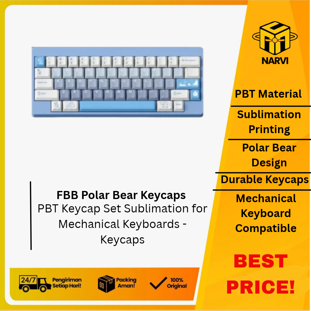 FBB Polar Bear Keycaps PBT Keycap Set Sublimation for Mechanical Keyboards - Keycaps