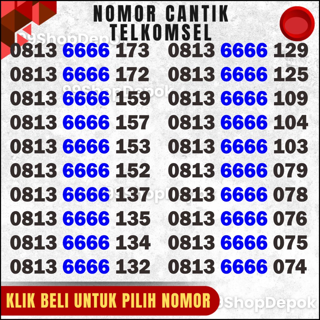 Nomor Cantik Simpati 11 DIGIT, TELKOMSEL 6666, Nomer Cantik Simpati 4g 5g 6666 17x 66666