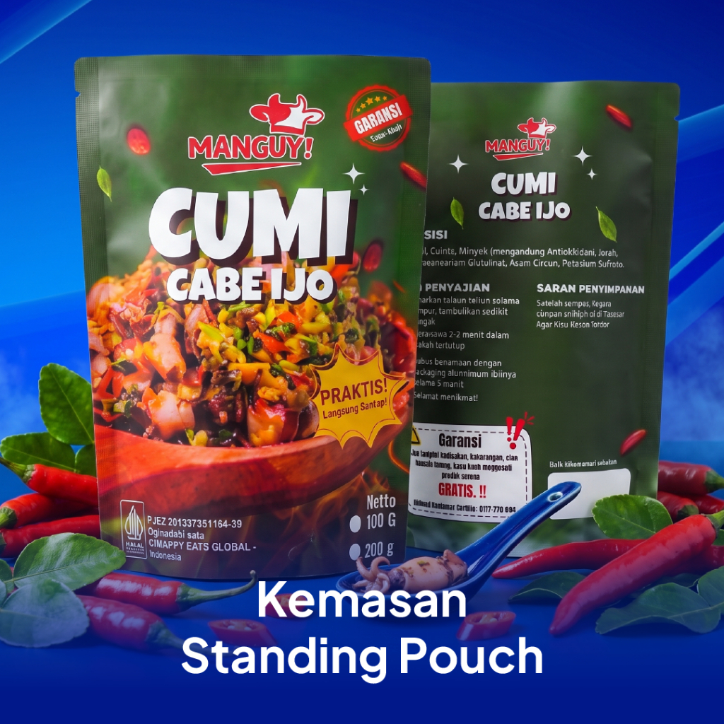 Cetak Custom Kemasan Standing Pouch NON ZIPPER/ZIPPLOCK Full Color / Sablon Kemasan Makanan Kopi Sna