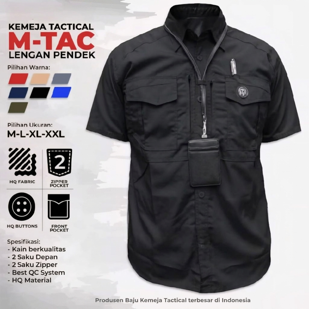 Tactical Pria Lengan Kemeja Tactical Pria Lengan Pendek Baju Kerja Lapangan Outdoor