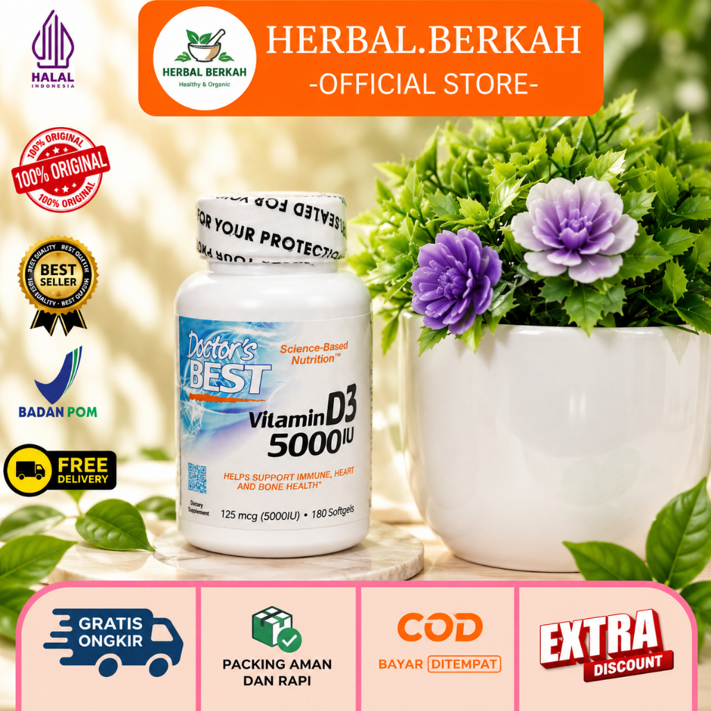 Doctor's Best Vitamin D3 5000IU 180 Softgel Vit D3 5000IU