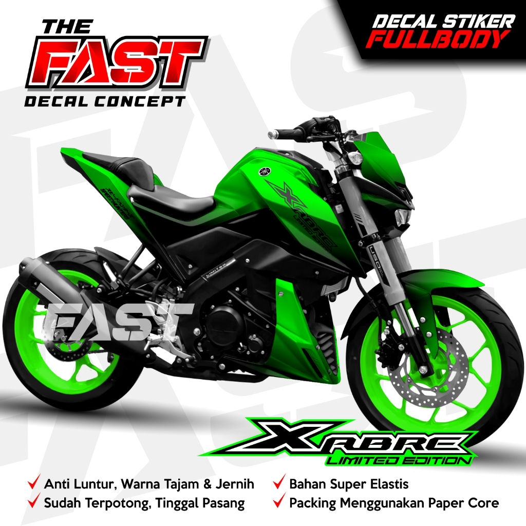 Decal Xabre Full Body Dekal Xabre Stiker Xabre Variasi Full Body bunglon hitam Striping Xabre Varias