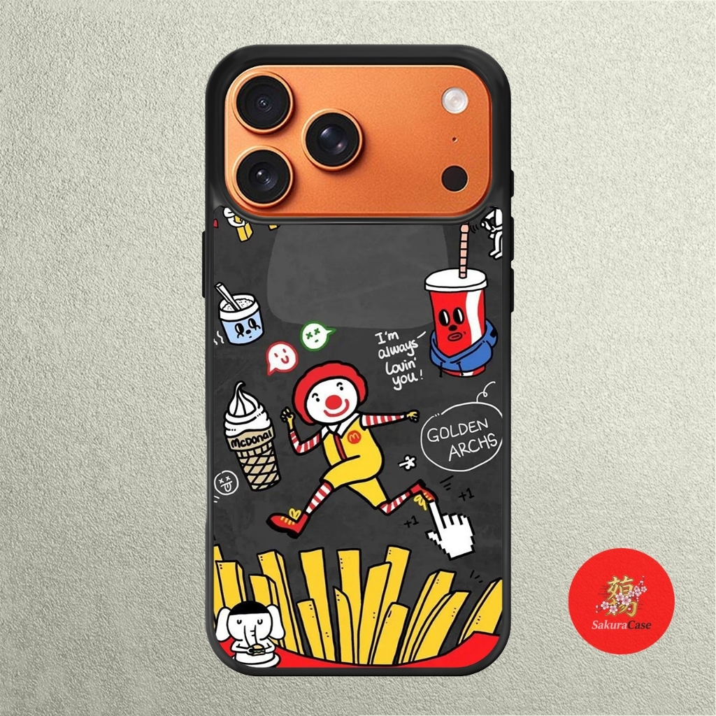 iPhone Case 17 16 15 14 13 12 11 X XR Xs 8 7 6 5 Plus Pro Max Air Softcase Rubber Softcase McDonald 