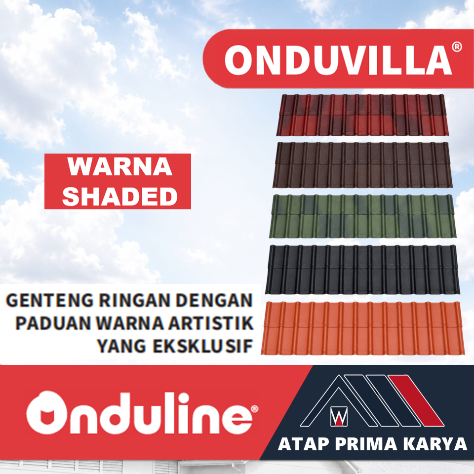 Onduline Onduvilla Atap genteng aspal bitumen / Warna shaded