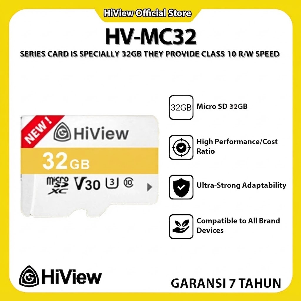 HiView Micro SD Card V30 Class 10 Memory Card Original - Garansi Resmi