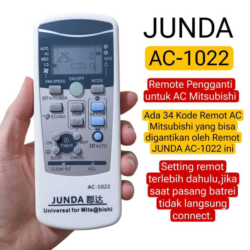Remote UNIVERSAL AC MITSUBISHI JUNDA AC-1022