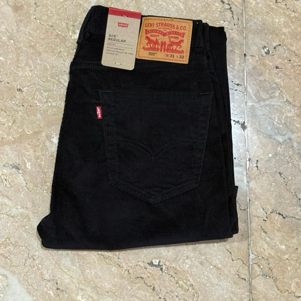 Levis 505 Reguler Fit Black Corduroy 505-1396 - 28