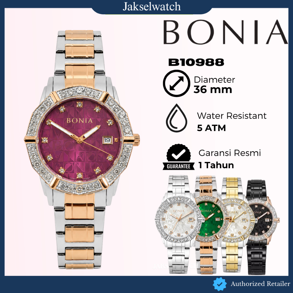 ORIGINAL Jam Tangan Wanita Bonia BNB10651 / B10651 / BNB10988  / B10988 Rantai Garansi Resmi